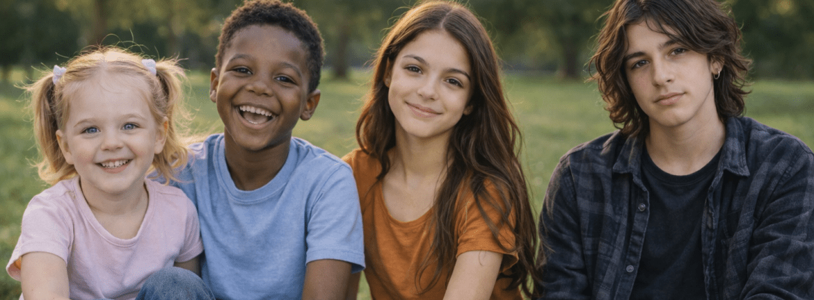 Accompagnement thérapeutique enfants et adolescents à Bordeaux, enfants de différents âges dans un cadre apaisant-